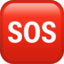 SQUARED SOS emoji in Apple's design style - Unicode 1F198