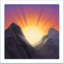 SUNRISE OVER MOUNTAINS emoji in Apple's design style - Unicode 1F304