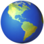 EARTH GLOBE AMERICAS emoji in Apple's design style - Unicode 1F30E