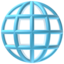 GLOBE WITH MERIDIANS emoji in Apple's design style - Unicode 1F310