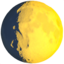 WAXING GIBBOUS MOON SYMBOL emoji in Apple's design style - Unicode 1F314