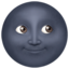 NEW MOON WITH FACE emoji in Apple's design style - Unicode 1F31A