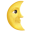 LAST QUARTER MOON WITH FACE emoji in Apple's design style - Unicode 1F31C