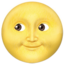 FULL MOON WITH FACE emoji in Apple's design style - Unicode 1F31D