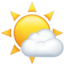 SUN BEHIND SMALL CLOUD emoji in Apple's design style - Unicode 1F324-FE0F