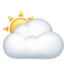 SUN BEHIND LARGE CLOUD emoji in Apple's design style - Unicode 1F325-FE0F