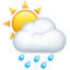 SUN BEHIND RAIN CLOUD emoji in Apple's design style - Unicode 1F326-FE0F