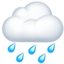 CLOUD WITH RAIN emoji in Apple's design style - Unicode 1F327-FE0F