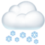 CLOUD WITH SNOW emoji in Apple's design style - Unicode 1F328-FE0F