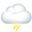 CLOUD WITH LIGHTNING emoji in Apple's design style - Unicode 1F329-FE0F