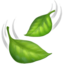 LEAF FLUTTERING IN WIND emoji in Apple's design style - Unicode 1F343