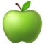 GREEN APPLE emoji in Apple's design style - Unicode 1F34F