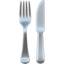 FORK AND KNIFE emoji in Apple's design style - Unicode 1F374