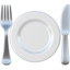 FORK AND KNIFE WITH PLATE emoji in Apple's design style - Unicode 1F37D-FE0F