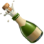 BOTTLE WITH POPPING CORK emoji in Apple's design style - Unicode 1F37E