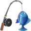 FISHING POLE AND FISH emoji in Apple's design style - Unicode 1F3A3