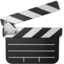 CLAPPER BOARD emoji in Apple's design style - Unicode 1F3AC