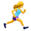 WOMAN RUNNING FACING RIGHT emoji in Apple's design style - Unicode 1F3C3-200D-2640-FE0F-200D-27A1-FE0F