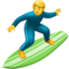 MAN SURFING emoji in Apple's design style - Unicode 1F3C4-200D-2642-FE0F