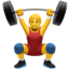 MAN LIFTING WEIGHTS emoji in Apple's design style - Unicode 1F3CB-FE0F-200D-2642-FE0F