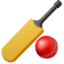 CRICKET BAT AND BALL emoji in Apple's design style - Unicode 1F3CF