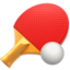 TABLE TENNIS PADDLE AND BALL emoji in Apple's design style - Unicode 1F3D3