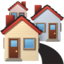 HOUSES emoji in Apple's design style - Unicode 1F3D8-FE0F