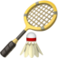 BADMINTON RACQUET AND SHUTTLECOCK emoji in Apple's design style - Unicode 1F3F8