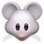 MOUSE FACE emoji in Apple's design style - Unicode 1F42D