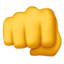 FISTED HAND SIGN emoji in Apple's design style - Unicode 1F44A