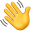 WAVING HAND SIGN emoji in Apple's design style - Unicode 1F44B