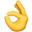 OK HAND SIGN emoji in Apple's design style - Unicode 1F44C