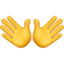 OPEN HANDS SIGN emoji in Apple's design style - Unicode 1F450