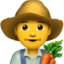 MAN FARMER emoji in Apple's design style - Unicode 1F468-200D-1F33E