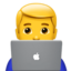 MAN TECHNOLOGIST emoji in Apple's design style - Unicode 1F468-200D-1F4BB