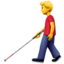 MAN WITH WHITE CANE emoji in Apple's design style - Unicode 1F468-200D-1F9AF