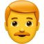 MAN: RED HAIR emoji in Apple's design style - Unicode 1F468-200D-1F9B0