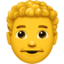 MAN: CURLY HAIR emoji in Apple's design style - Unicode 1F468-200D-1F9B1