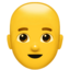 MAN: BALD emoji in Apple's design style - Unicode 1F468-200D-1F9B2