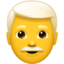 MAN: WHITE HAIR emoji in Apple's design style - Unicode 1F468-200D-1F9B3