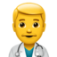 MAN HEALTH WORKER emoji in Apple's design style - Unicode 1F468-200D-2695-FE0F