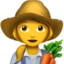 WOMAN FARMER emoji in Apple's design style - Unicode 1F469-200D-1F33E