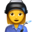 WOMAN FACTORY WORKER emoji in Apple's design style - Unicode 1F469-200D-1F3ED