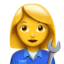 WOMAN MECHANIC emoji in Apple's design style - Unicode 1F469-200D-1F527