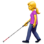 WOMAN WITH WHITE CANE emoji in Apple's design style - Unicode 1F469-200D-1F9AF