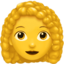 WOMAN: CURLY HAIR emoji in Apple's design style - Unicode 1F469-200D-1F9B1