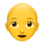 WOMAN: BALD emoji in Apple's design style - Unicode 1F469-200D-1F9B2