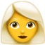 WOMAN: WHITE HAIR emoji in Apple's design style - Unicode 1F469-200D-1F9B3