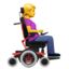 WOMAN IN MOTORIZED WHEELCHAIR FACING RIGHT emoji in Apple's design style - Unicode 1F469-200D-1F9BC-200D-27A1-FE0F