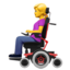 WOMAN IN MOTORIZED WHEELCHAIR emoji in Apple's design style - Unicode 1F469-200D-1F9BC